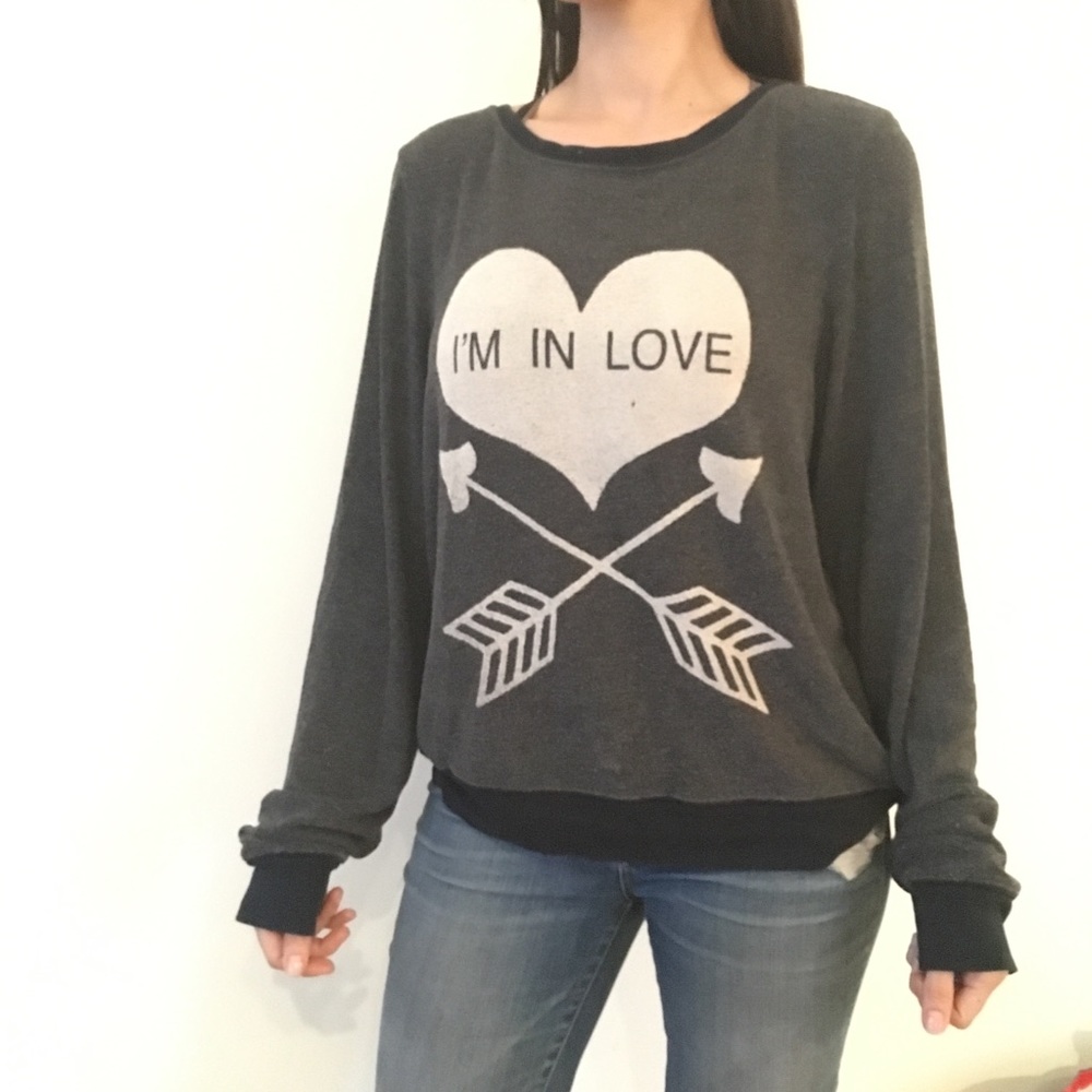 WILDFOX “l’m in Love” scoop neck sweatshirt